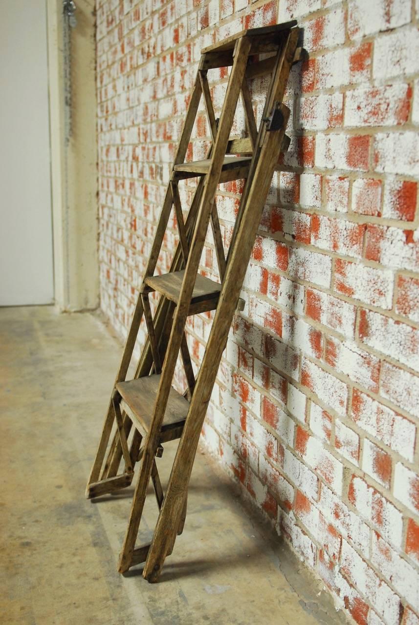 Metal 19th Century English Lattice Step Ladder by Gainsford and Co.
