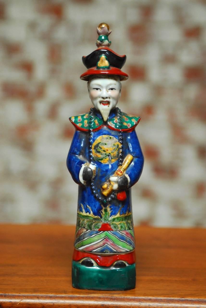Set of Six Chinese Porcelain Qing Emperor Figural Group 4