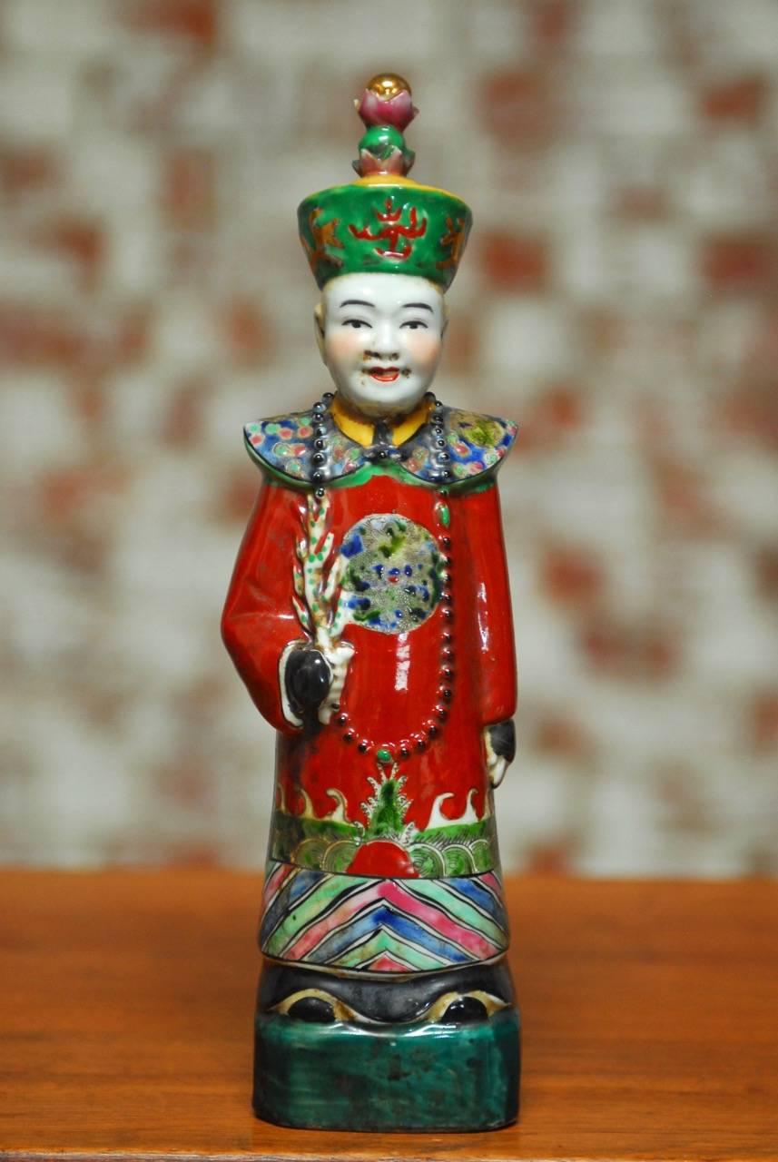 Set of Six Chinese Porcelain Qing Emperor Figural Group 5