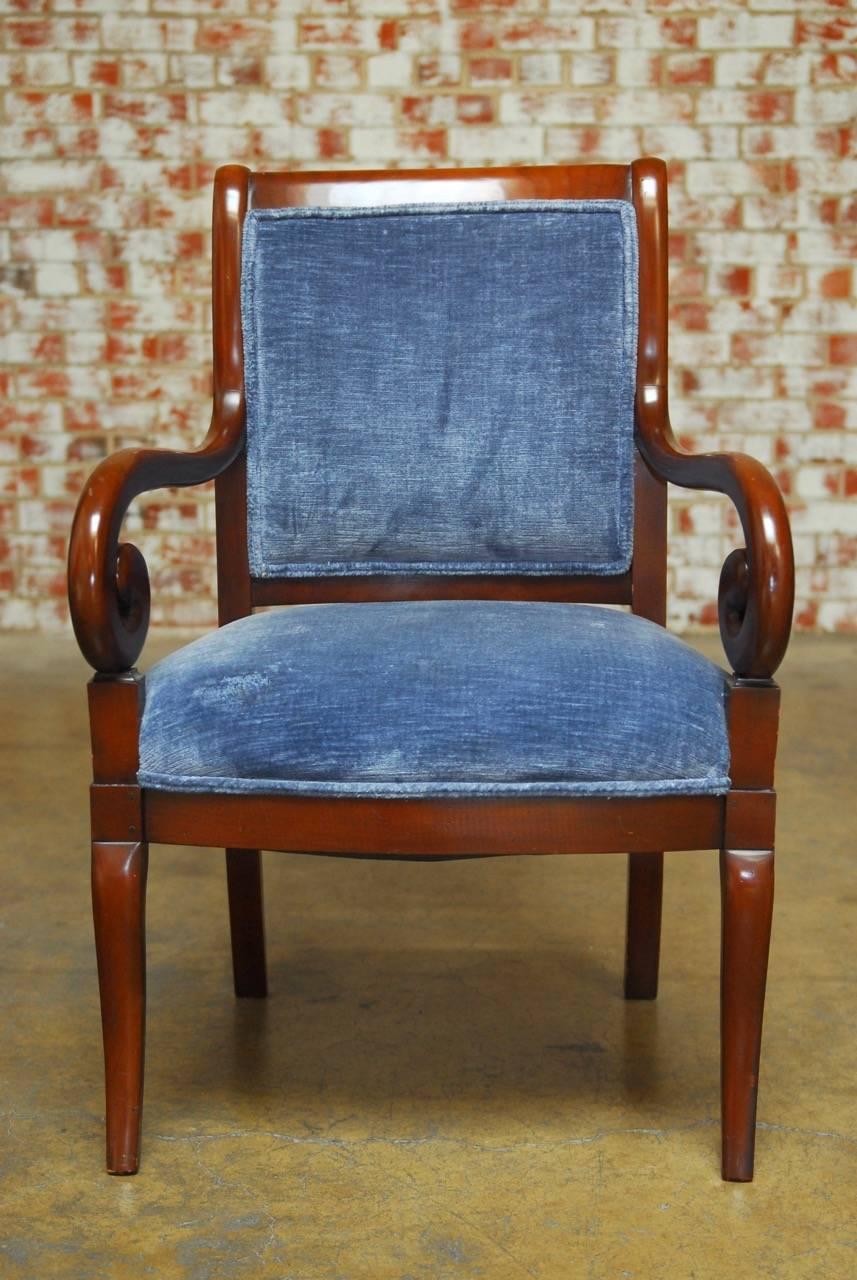Pair of English Regency Style Mahogany Library Chairs In Excellent Condition In Rio Vista, CA
