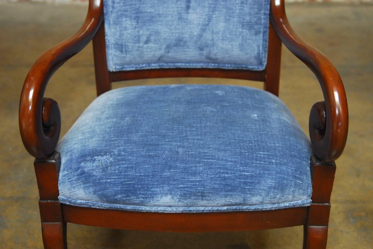 Pair of English Regency Style Mahogany Library Chairs 2