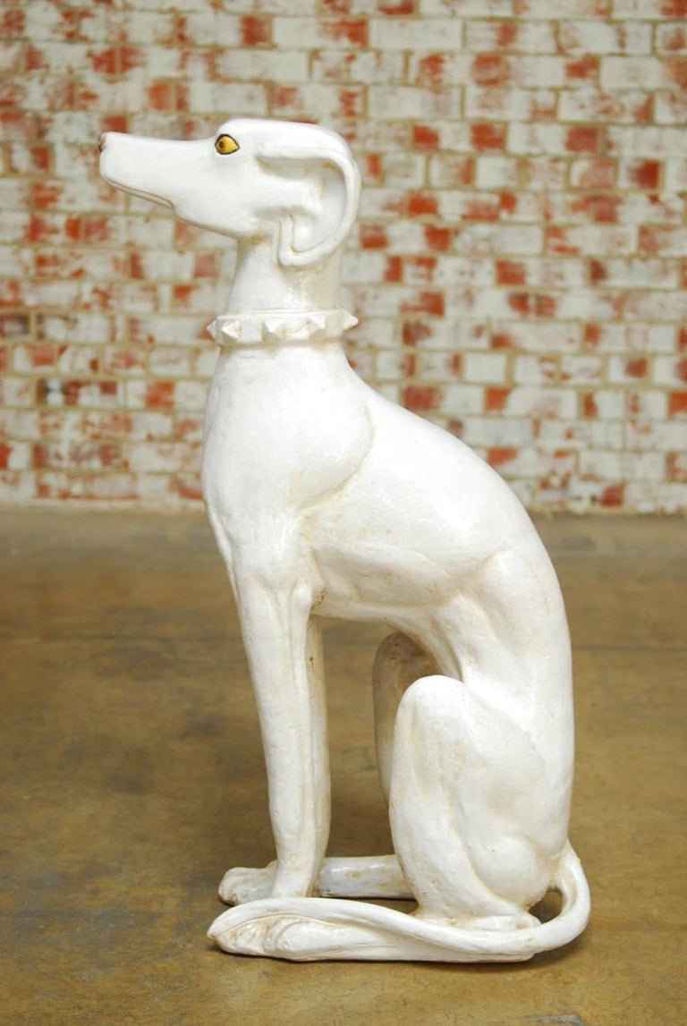 MidCentury Modern Italian Ceramic Greyhound Dog Sculpture at 1stDibs