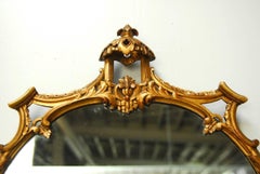 Italian Carved Giltwood Oval Pagoda Mirror