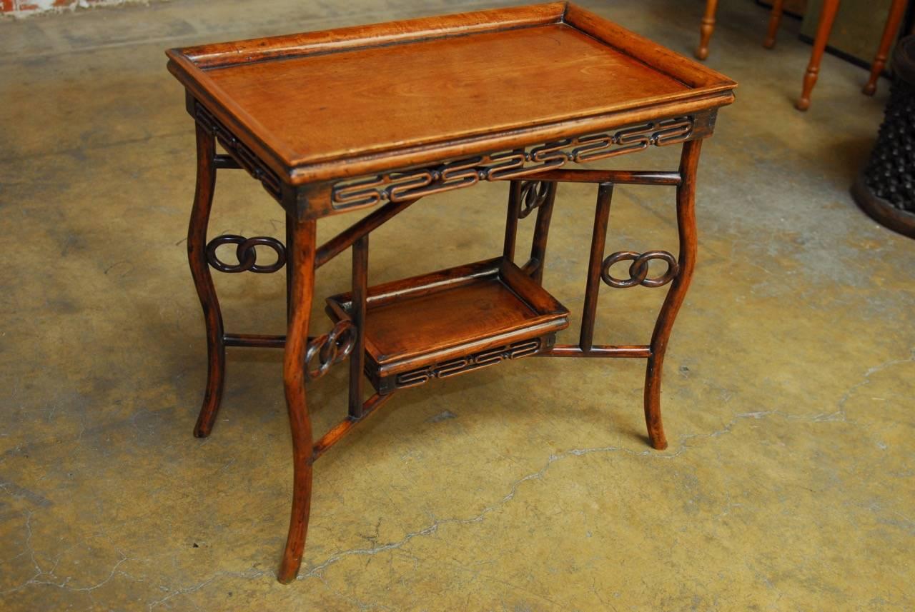 Chinese Qing Rosewood Folding Tray Table For Sale 2