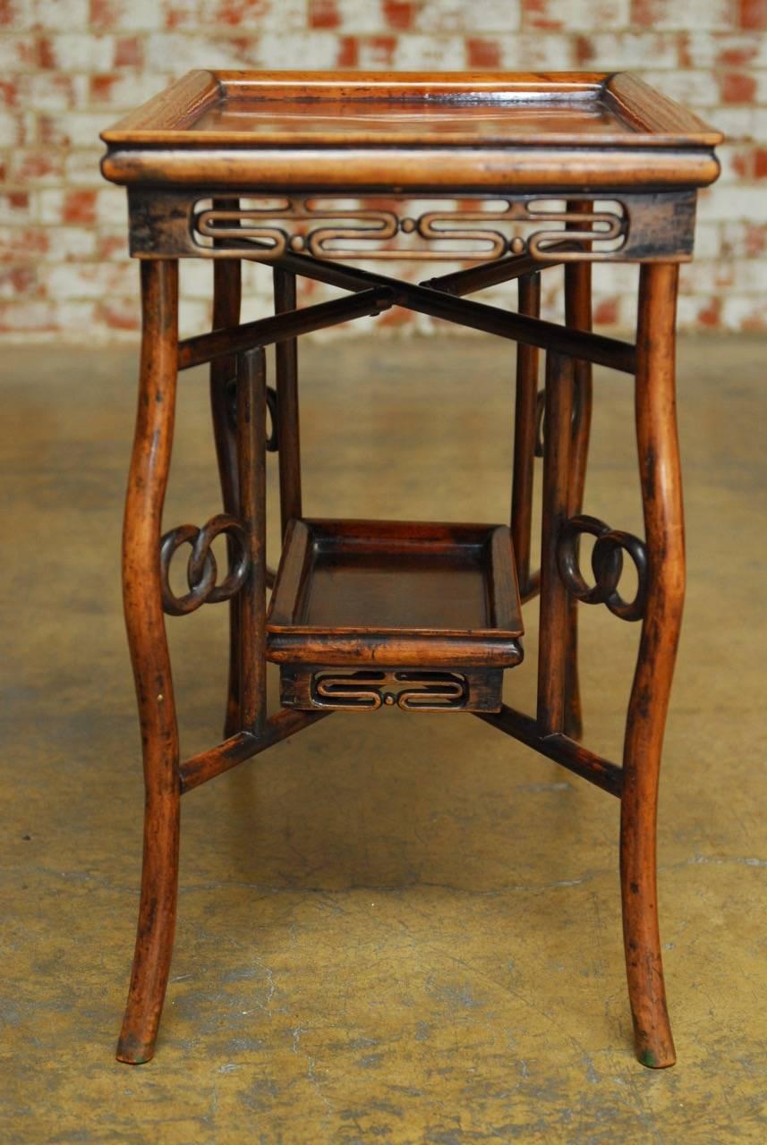 Chinese Qing Rosewood Folding Tray Table For Sale 3