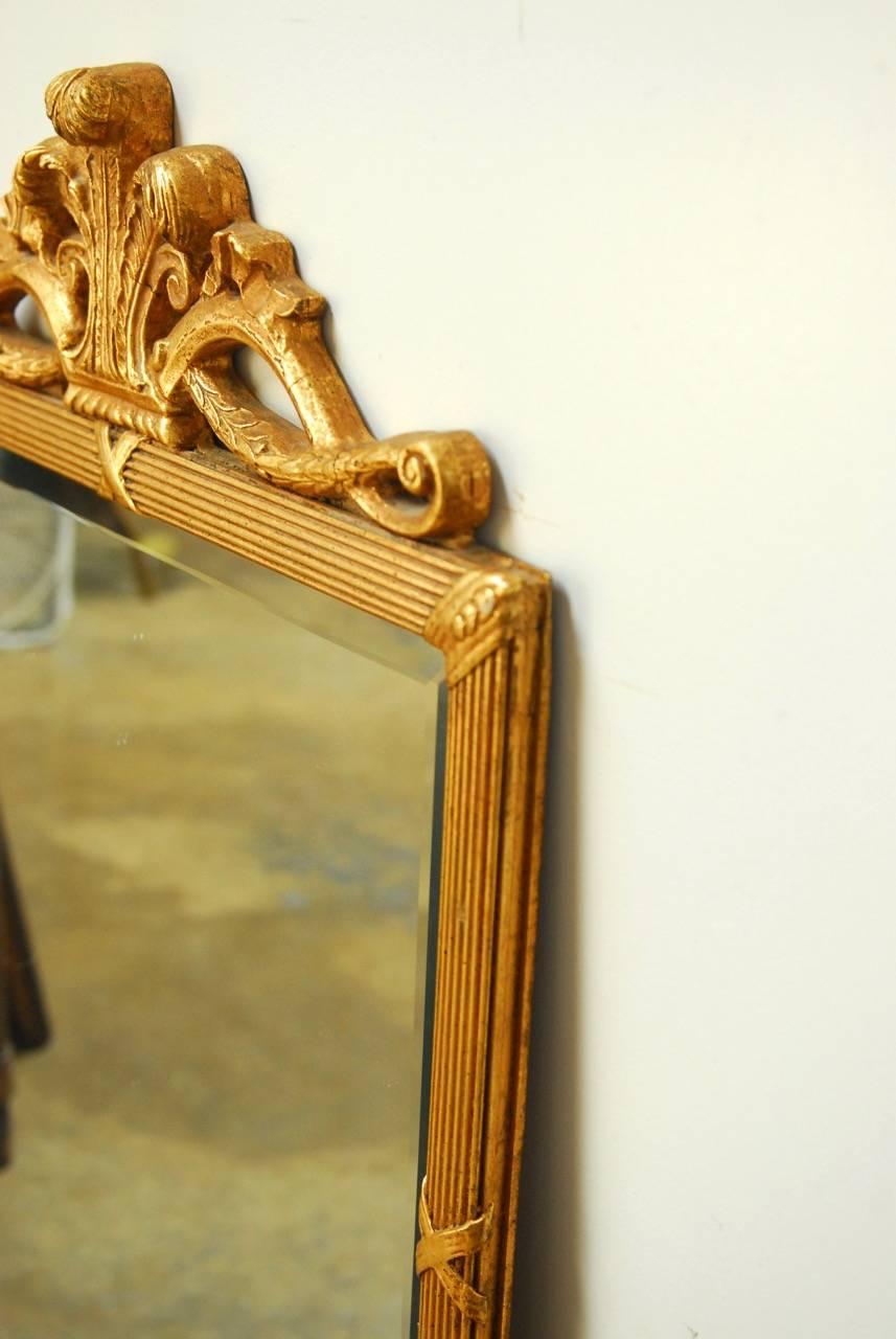 Louis XVI Style Giltwood Bevelled Mirror In Excellent Condition In Rio Vista, CA