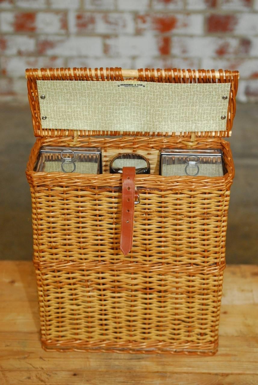 Campaign Abercrombie and Fitch Picnic Basket with Sandwich Tins and Thermos