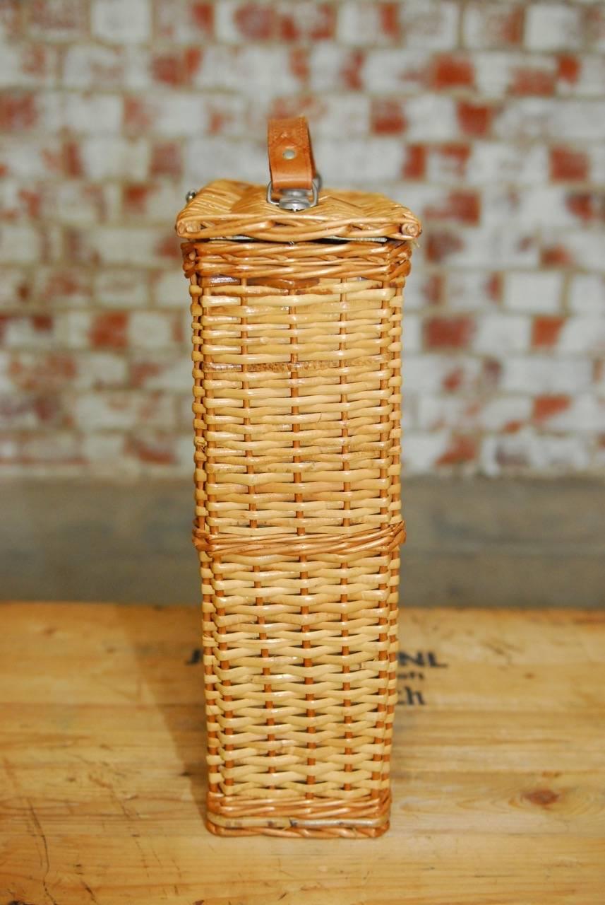 20th Century Abercrombie and Fitch Picnic Basket with Sandwich Tins and Thermos