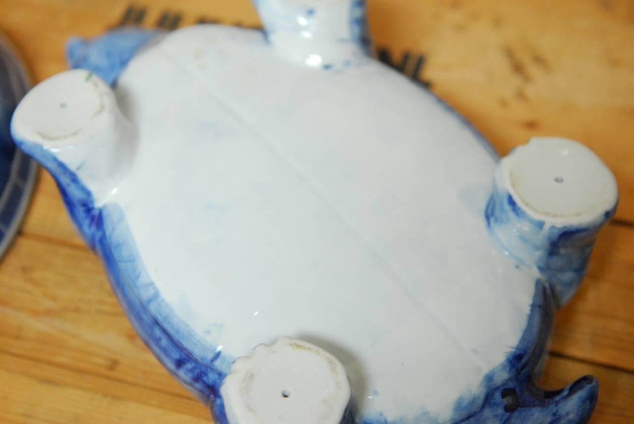 Blue and White Porcelain Turtle Trinket Box 2