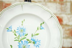 Lot de 66 assiettes à manger françaises de Lunéville peintes à la main et à motifs floraux "Rovina Epinal"