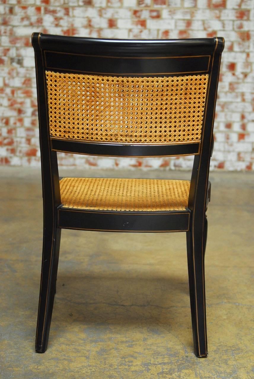 Regency Style Chinoiserie Painted Cane Armchair by Bernhardt 2