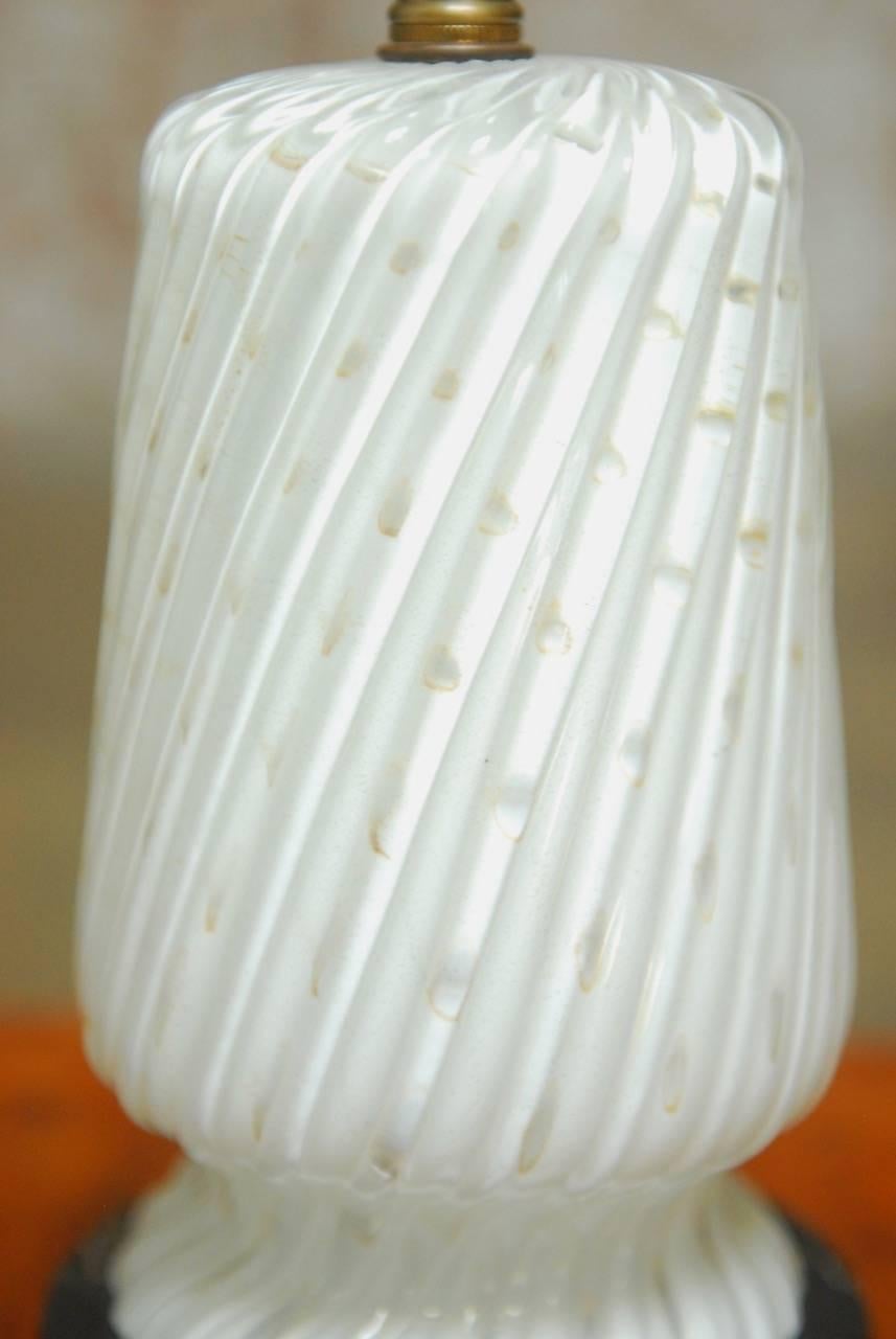 20ième siècle Lampe italienne Art Déco en verre de Murano et marbre  en vente