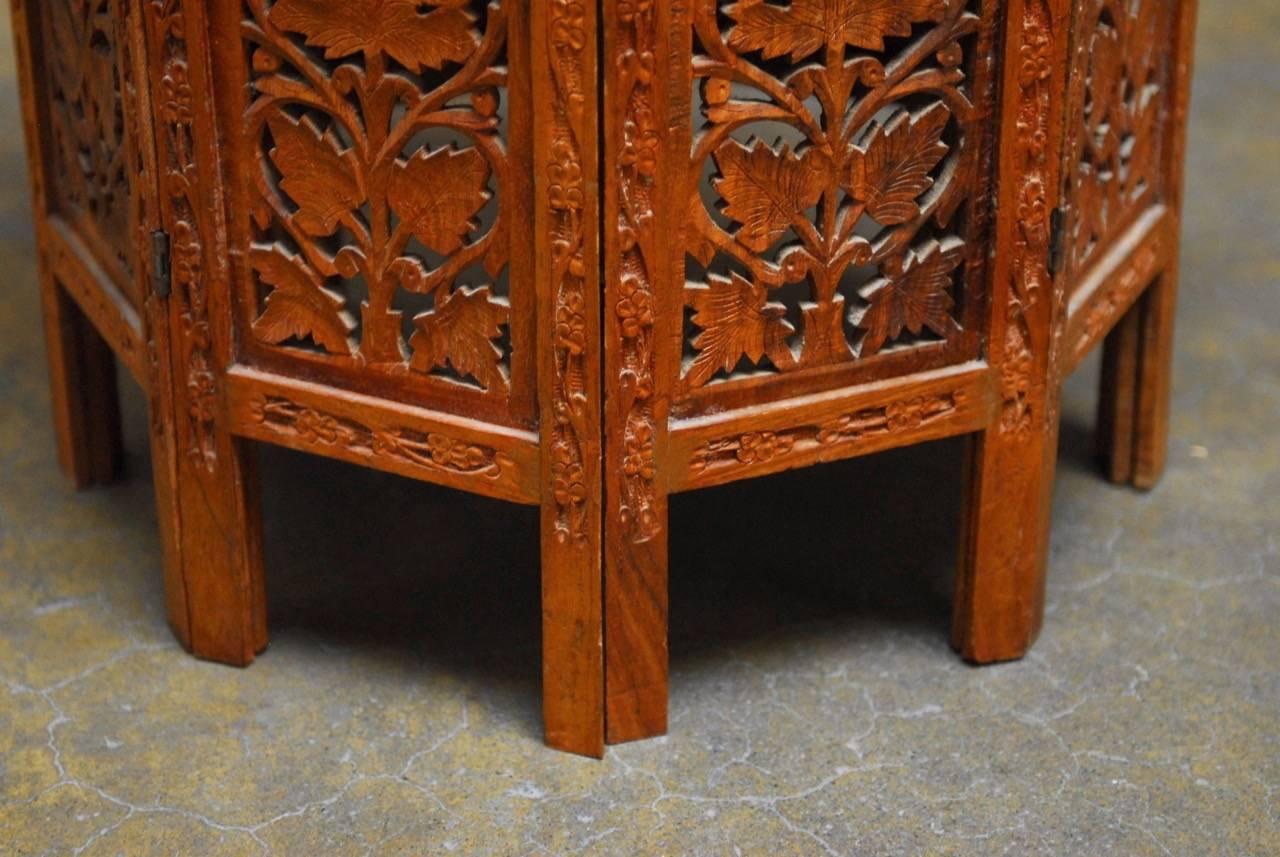 Hand-Crafted Octagonal Teak Tabouret Moroccan Side or Drink Table 