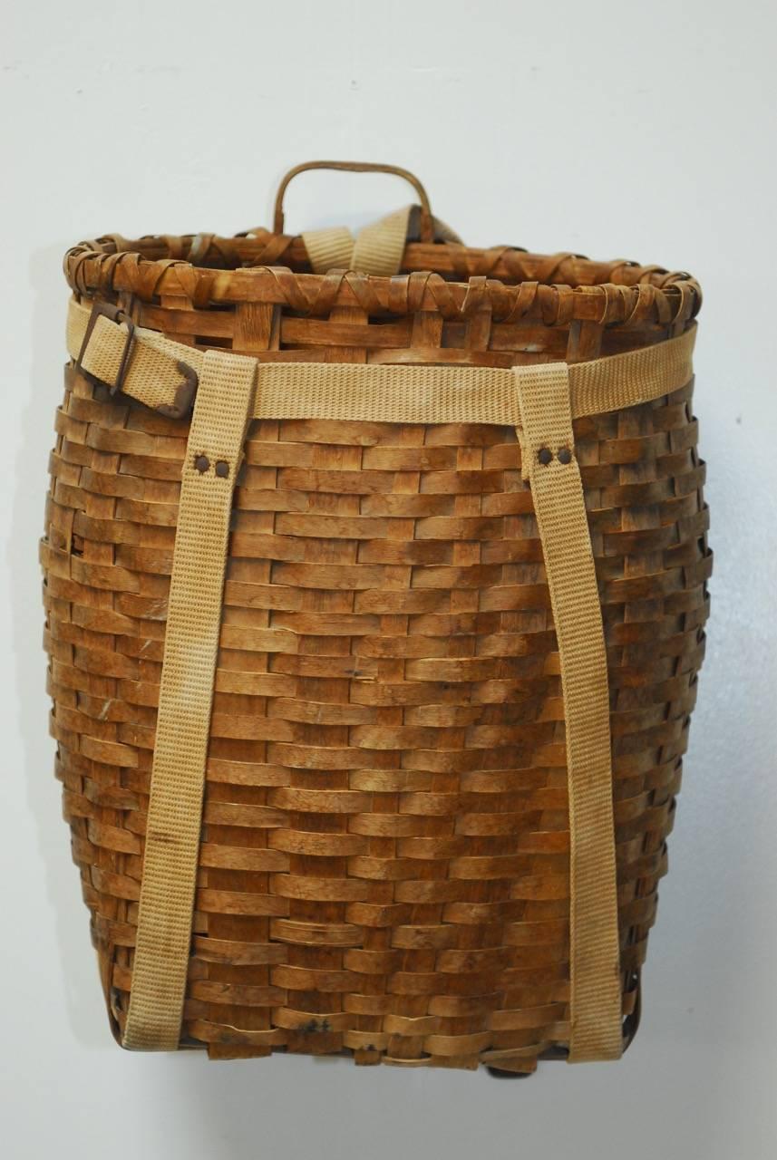 20th Century American Adirondack Trappers Basket or Pack Basket