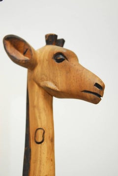 Pair of Namibian Hand-Carved Giraffe Sculptures