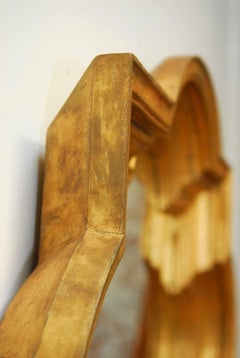 Midcentury Italian Carved Gold-Leaf Quatrefoil Mirror