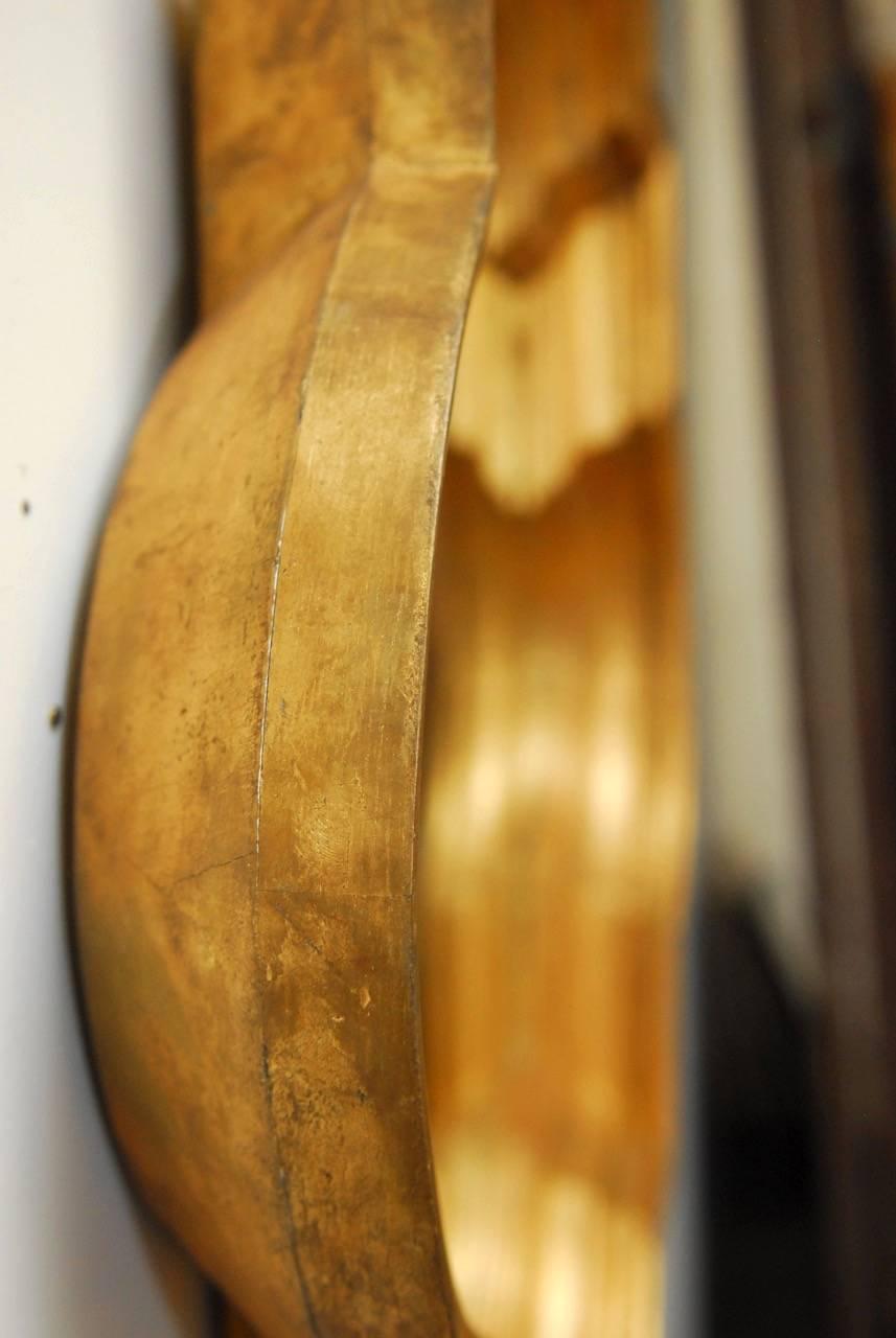 Hand-Crafted Midcentury Italian Carved Gold-Leaf Quatrefoil Mirror