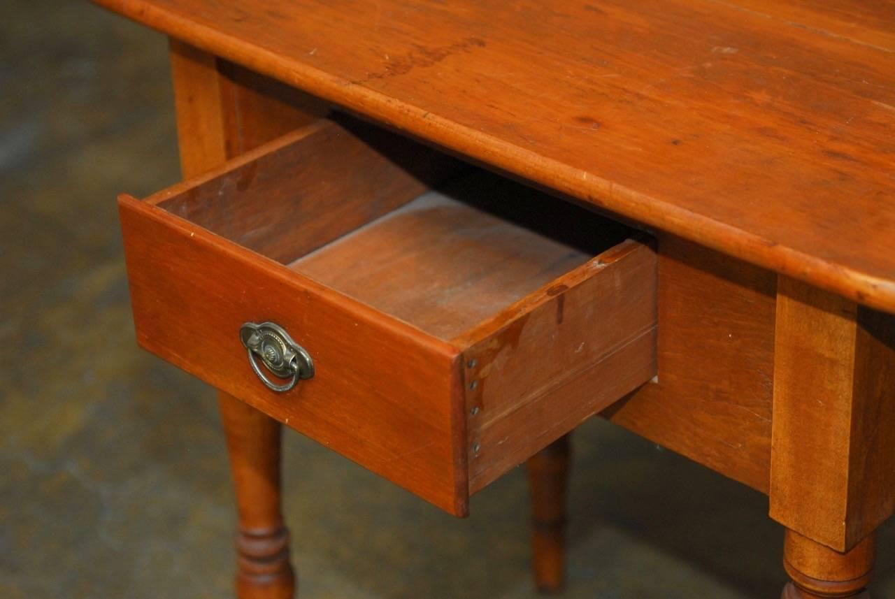 Hand-Crafted 19th Century English Provincial Work Table or Farm Table 