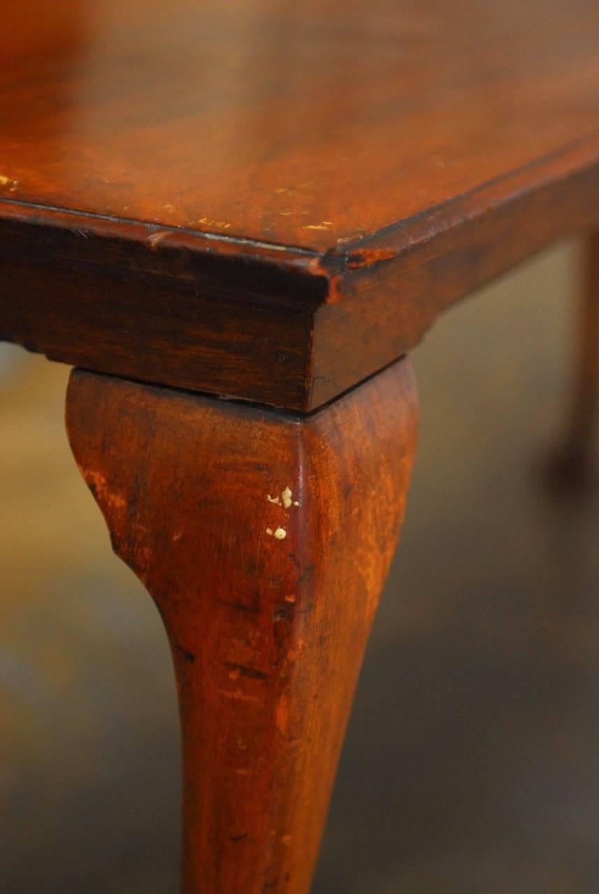 19th Century Queen Anne Revival Walnut Bench or Console  1