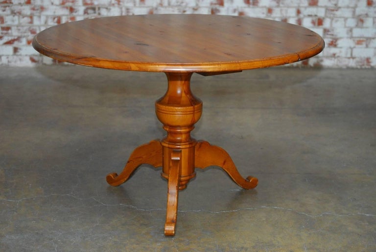 English Country Round Pine Pedestal Dining Table At 1stdibs English Country Round Pine Pedestal, Pine Round Table