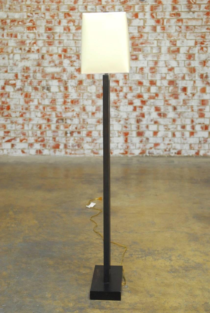 American Modern Bronze Doughnut Floor Lamp by Robert Abbey 