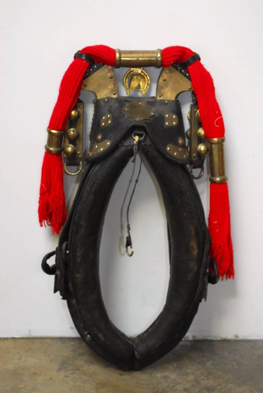 Brass Dutch Equestrian Harness Collar Tack Hames with Sleigh Bells