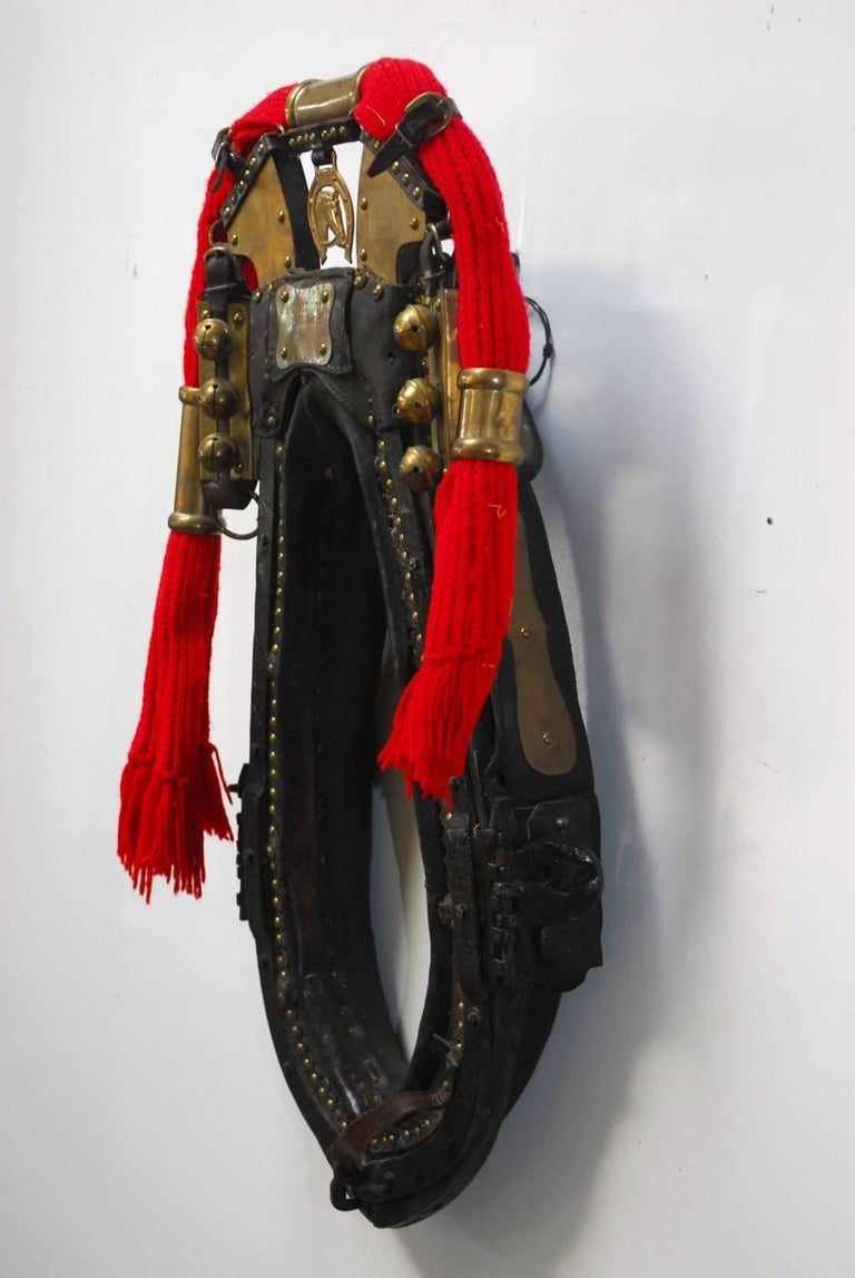 Dutch Equestrian Harness Collar Tack Hames with Sleigh Bells at 1stDibs