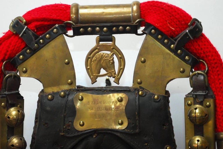 Dutch Equestrian Harness Collar Tack Hames with Sleigh Bells at 1stDibs