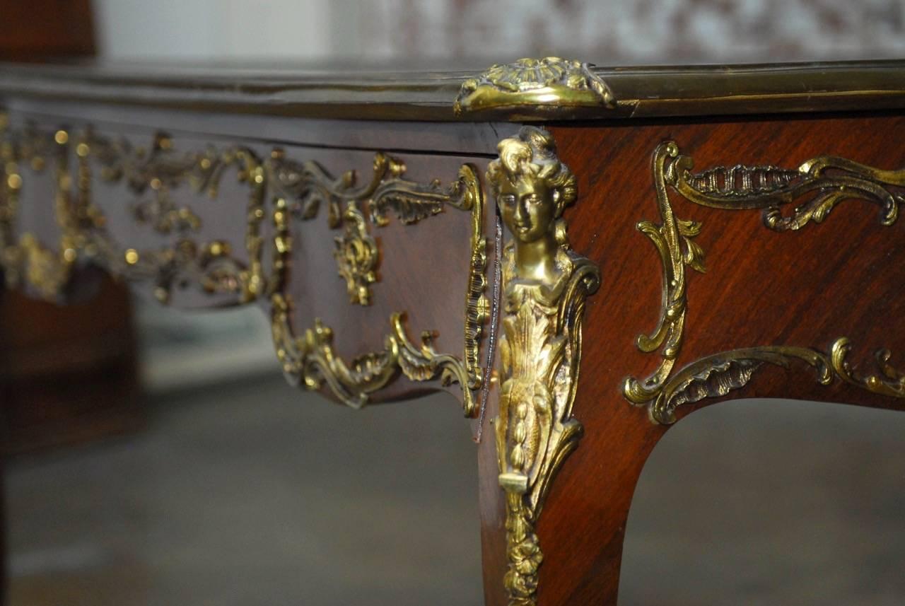 Louis XV Style Ormolu Mounted Figural Bureau Plat Writing Table 2