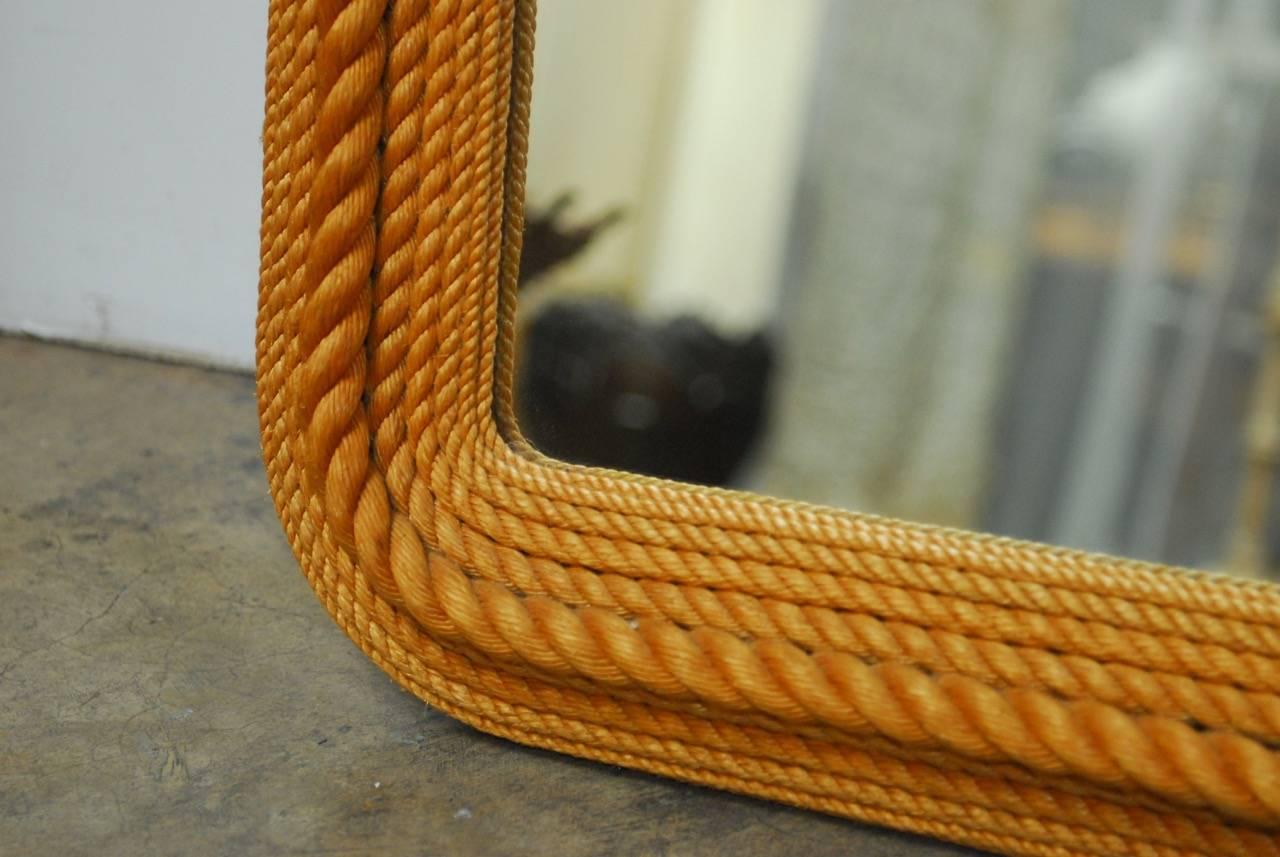 Hand-Crafted Monumental Maritime Nautical Rope Knot Mirror 