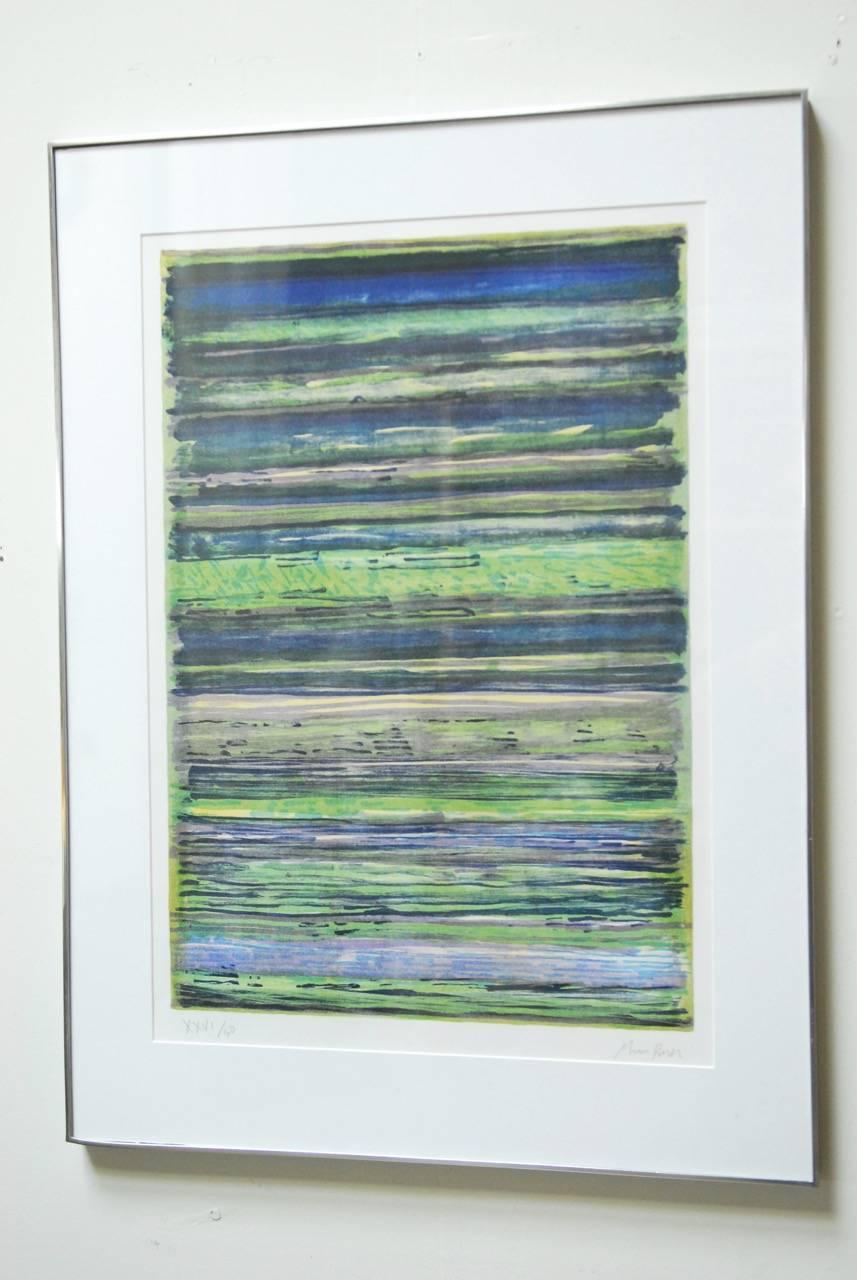 Mid-Century Modern Geometric Abstract Signed and Numbered Lithograph Print