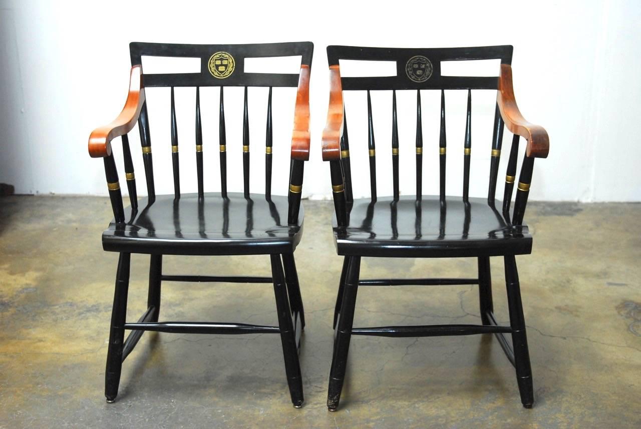 American Set of Four Nichols and Stone Harvard Scholar's Chairs