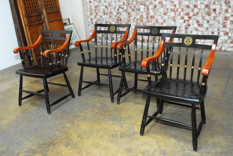 Set of Four Nichols and Stone Harvard Scholar's Chairs at 1stDibs