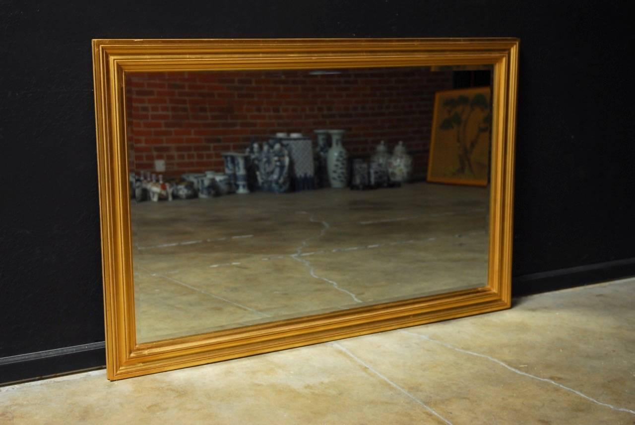Mid-Century Modern Gold Leaf Giltwood Wall Mirror Made in California