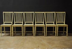 Set of Six Italian Lacquered Slat Back Dining Chairs