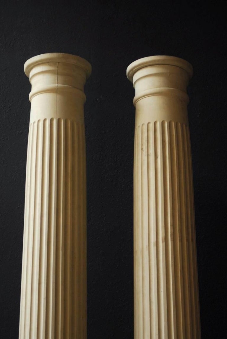 Pair of Neoclassical Fluted Wood Columns at 1stDibs