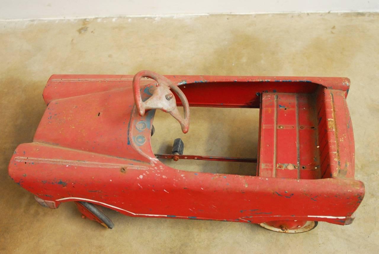 Rubber Vintage American Murray Red Child's Roadster Pedal Car