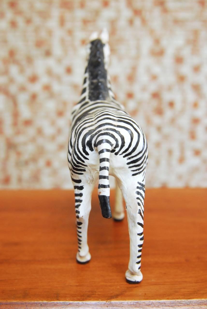 Mid-Century Modern Midcentury Leather Wrapped African Zebra Sculpture