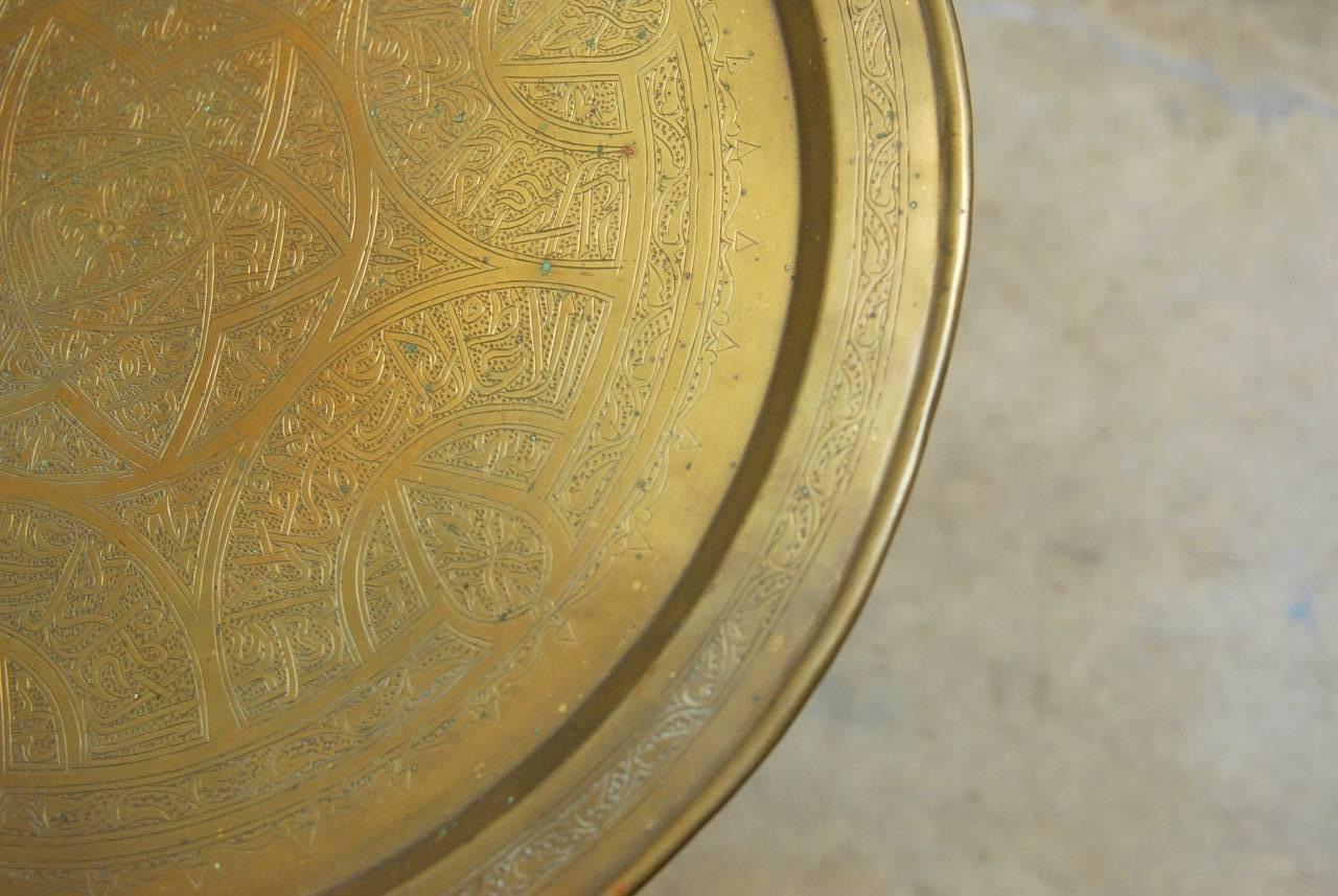 Middle Eastern Tabouret Brass Tray Drink Table 3
