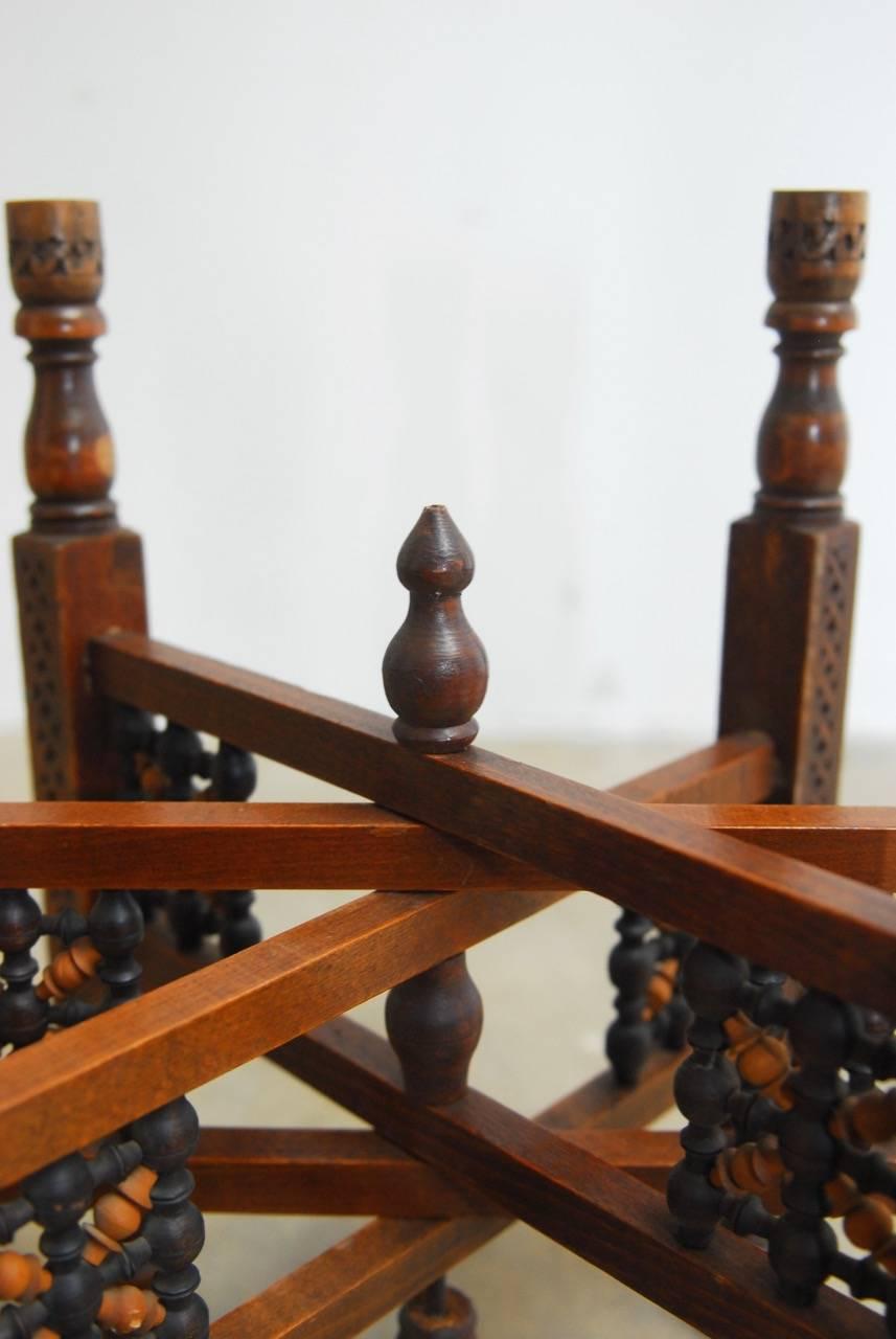 Middle Eastern Tabouret Brass Tray Drink Table 1