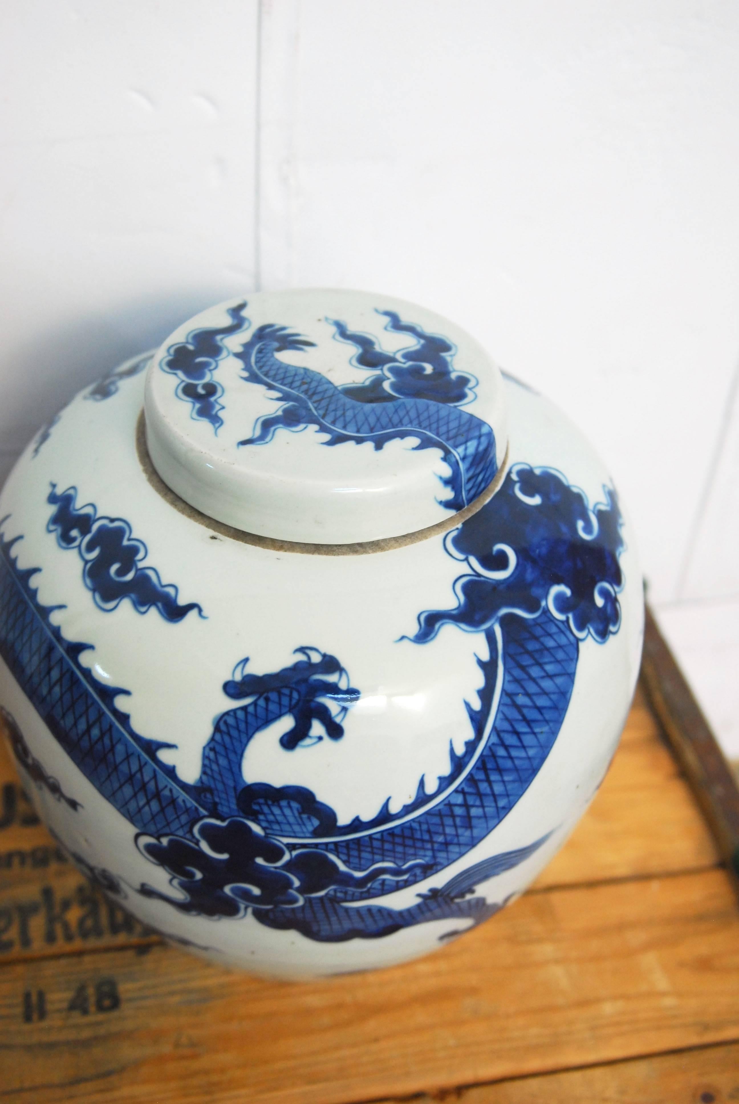 Pair of Chinese Blue and White Porcelain Ginger Jars 2