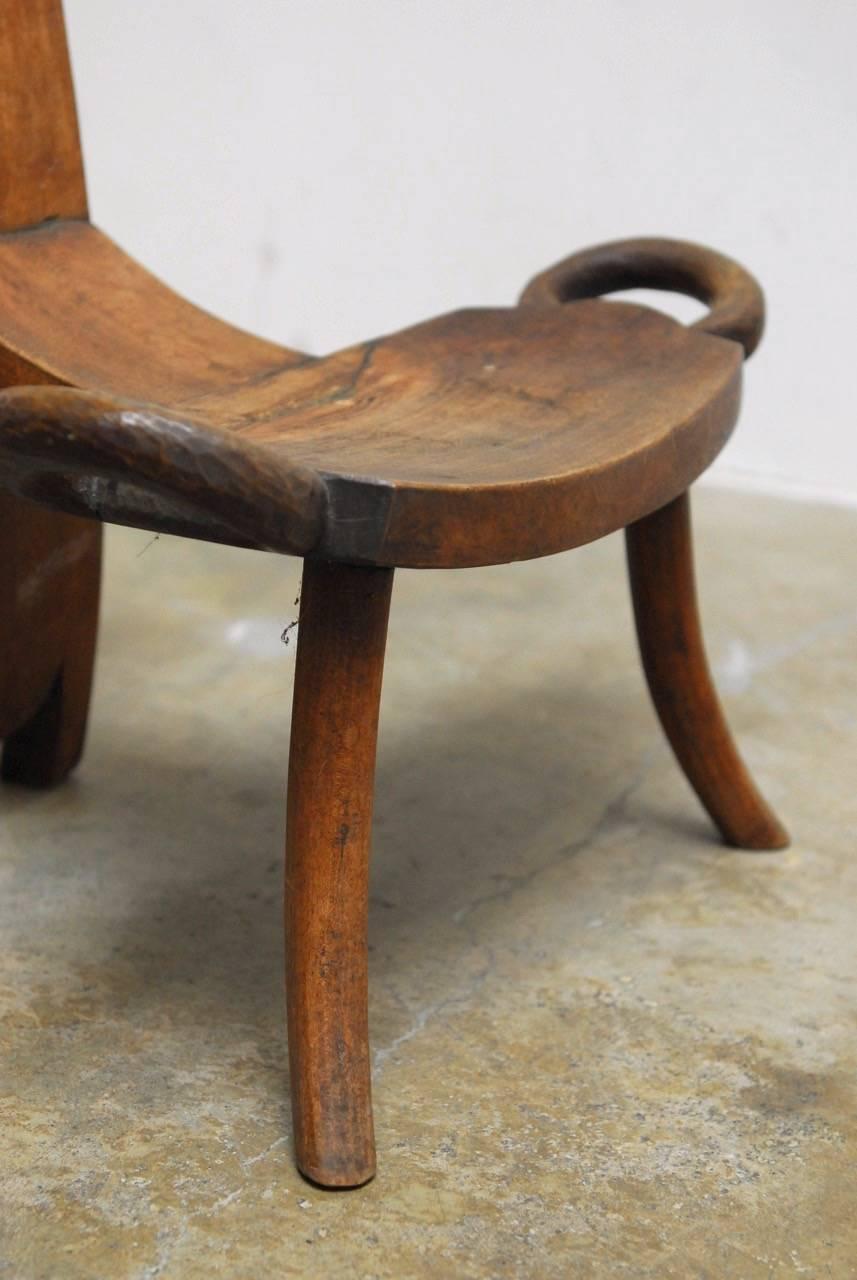 Hand-Carved 19th Century English Carved Birthing Chair