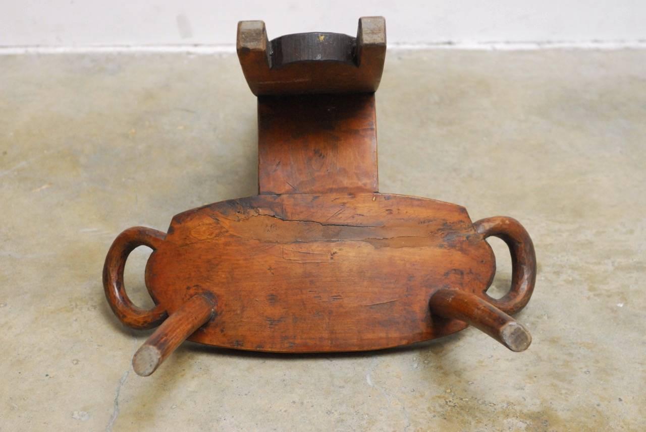 19th Century English Carved Birthing Chair 1
