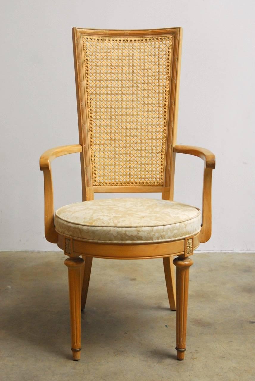 European Set of Five Louis XVI Style Caned Armchairs