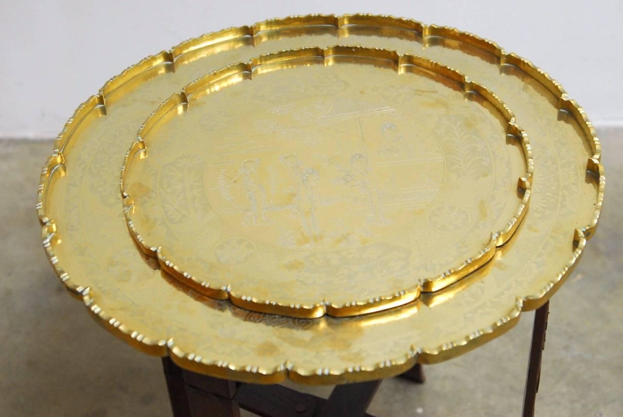 brass folding table