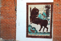 Afrikanische Batikmalerei im javanischen Stil von Europa und dem Stier