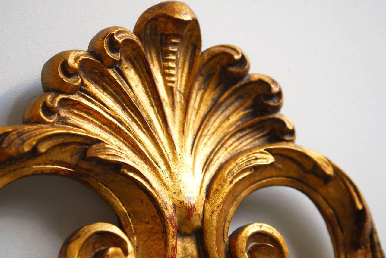 Italian Neoclassical Carved Gold Leaf Gilt Headboard In Good Condition In Rio Vista, CA