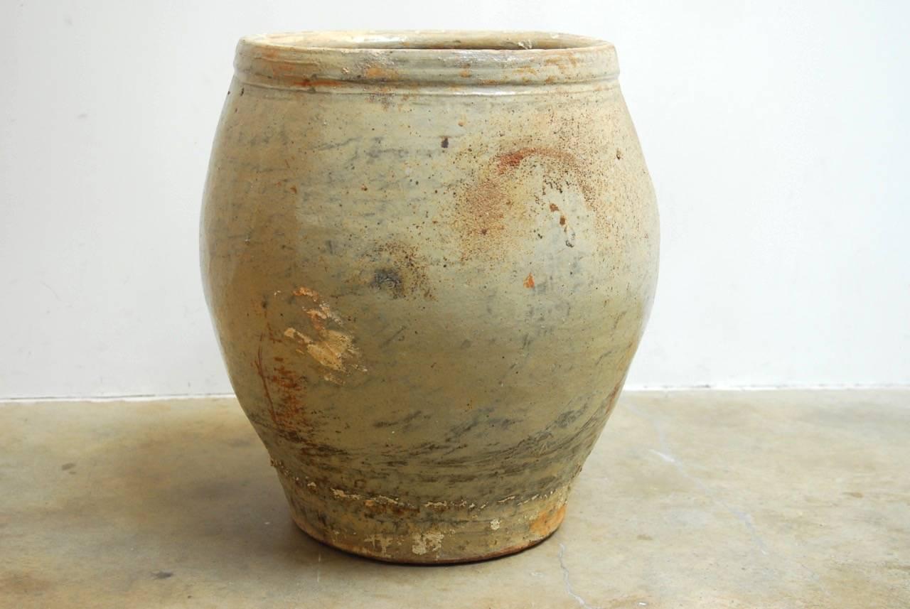 20th Century Large Glazed Terracotta Jar or Planter 