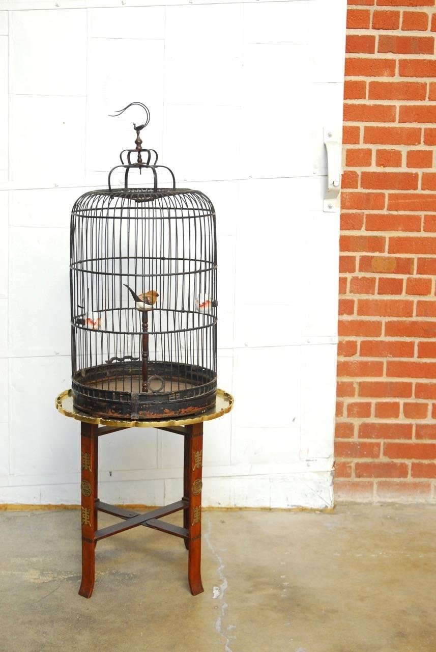20th Century Antique Chinese Domed Bamboo Bird Cage 