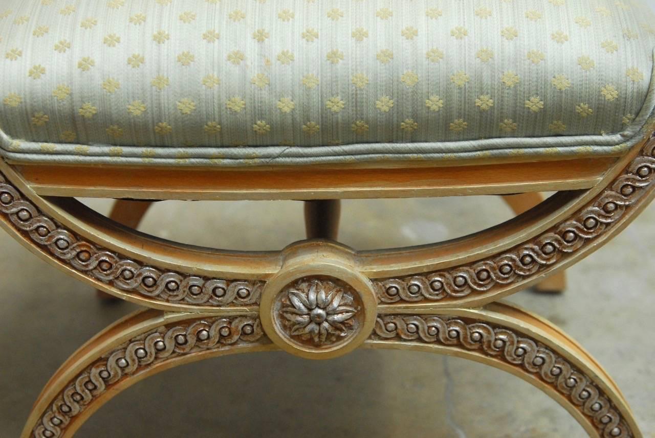 Pair of Italian Neoclassical X-Form Curule Benches 1